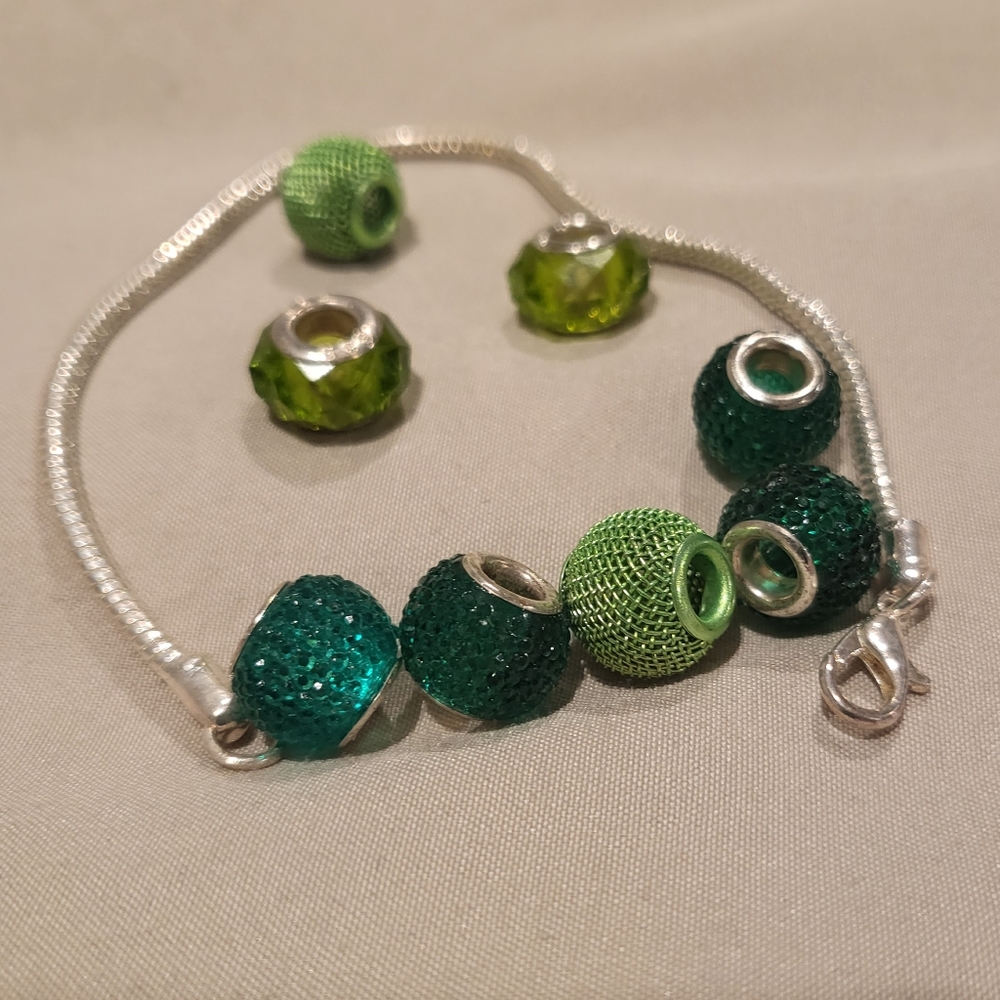 Assorted beads and bracelet